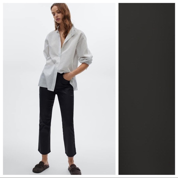 NWT. Massimo Dutti Black Cropped Trousers. Size 2. - Picture 1 of 11